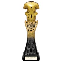 Fusion Viper Shirt Most Improved Football Trophy | Black & Gold | 320mm | G25