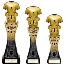 Fusion Viper Shirt Player of the Match Football Trophy | Black & Gold | 320mm | G25