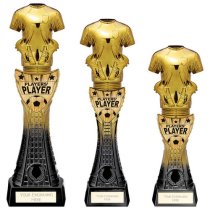 Fusion Viper Shirt Players Player Football Trophy | Black & Gold | 295mm | G24