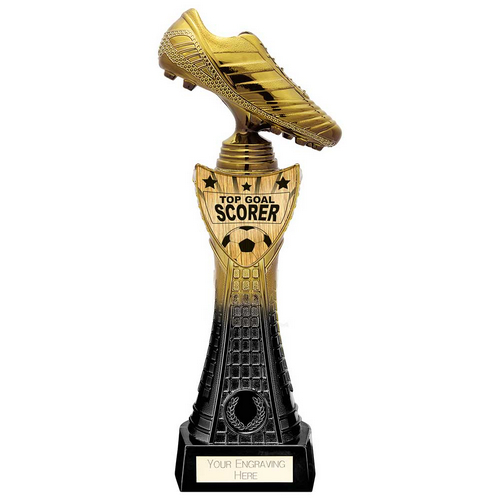 Fusion Viper Boot Top Goal Scorer Football Trophy | Black & Gold | 320mm | G25