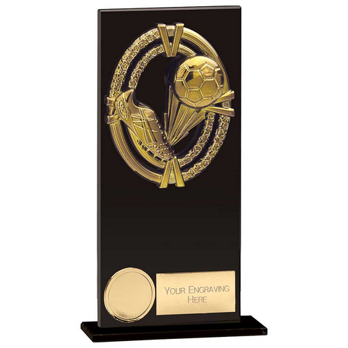 Maverick Fusion Football Boot Trophy | Black Glass | 180mm |