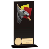 Hero Referee Glass Trophy | Jet Black | 180mm