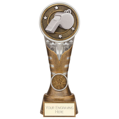 Ikon Tower Referee Trophy | Antique Silver & Gold | 200mm | G24