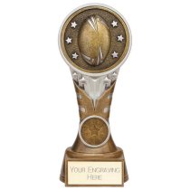 Ikon Tower Rugby Trophy | Antique Silver & Gold | 175mm | G24
