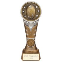 Ikon Tower Rugby Trophy | Antique Silver & Gold | 200mm | G24
