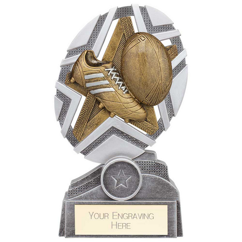 The Stars Rugby Plaque Trophy | Silver & Gold | 170mm | G25