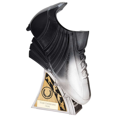 Power Boot Rugby Trophy | Platinum & Black | 250mm |