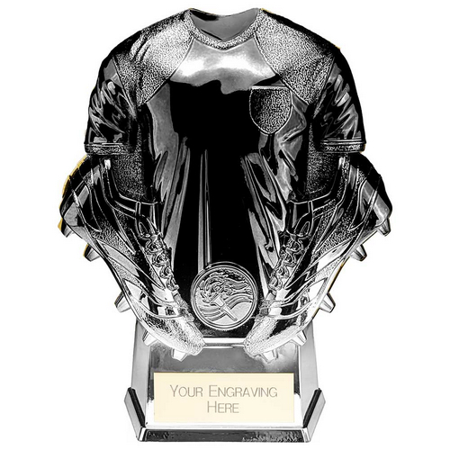 Invincible Heavyweight Rugby Shirt Trophy | Carbon Black and Platinum | 120mm |