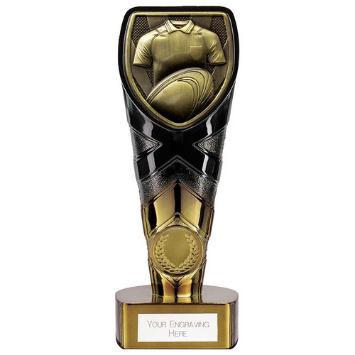 Fusion Cobra Rugby Shirt Trophy | Black & Gold | 175mm | G7