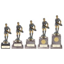Cyclone Rugby Player Trophy | Male | Antique Silver | 205mm |