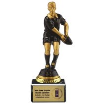 Cyclone Rugby Player Trophy | Male | Black & Gold | 165mm |