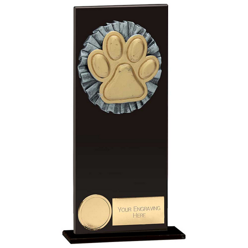 Euphoria Hero Dog Agility Glass Trophy | Jet Black | 200mm |