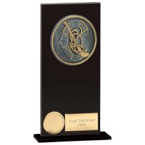 Euphoria Hero GAA Camogie Glass Trophy | Jet Black | 180mm |