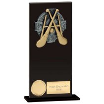 Euphoria Hero GAA Hurling Glass Trophy | Jet Black | 180mm |