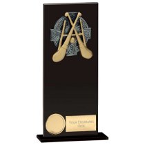 Euphoria Hero GAA Hurling Glass Trophy | Jet Black | 200mm |