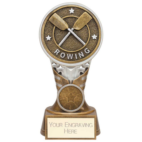 Ikon Tower Rowing Trophy | Antique Silver & Gold | 150mm | G24