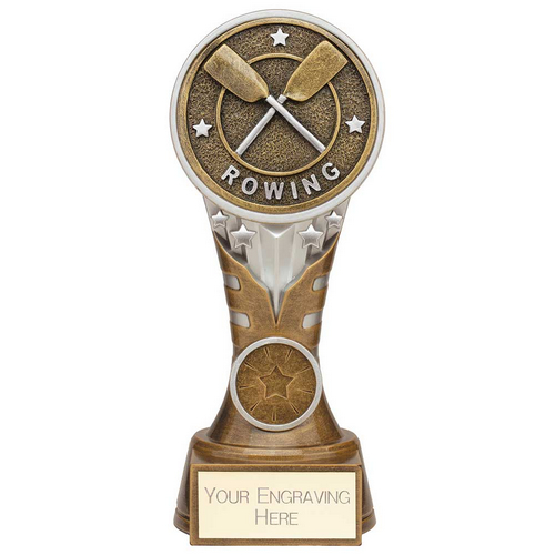 Ikon Tower Rowing Trophy | Antique Silver & Gold | 175mm | G24