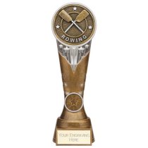 Ikon Tower Rowing Trophy | Antique Silver & Gold | 225mm | G24