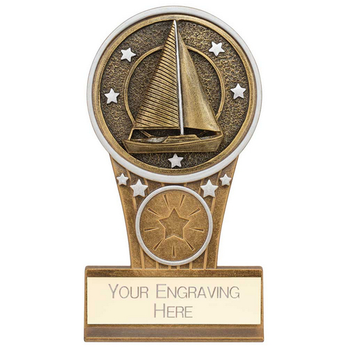 Ikon Tower Sailing Trophy | Antique Silver & Gold | 125mm | G9