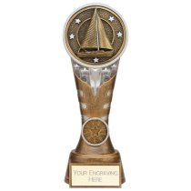 Ikon Tower Sailing Trophy | Antique Silver & Gold | 200mm | G24