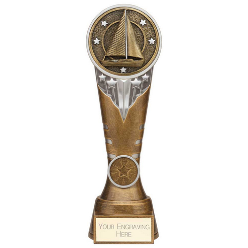 Ikon Tower Sailing Trophy | Antique Silver & Gold | 225mm | G24