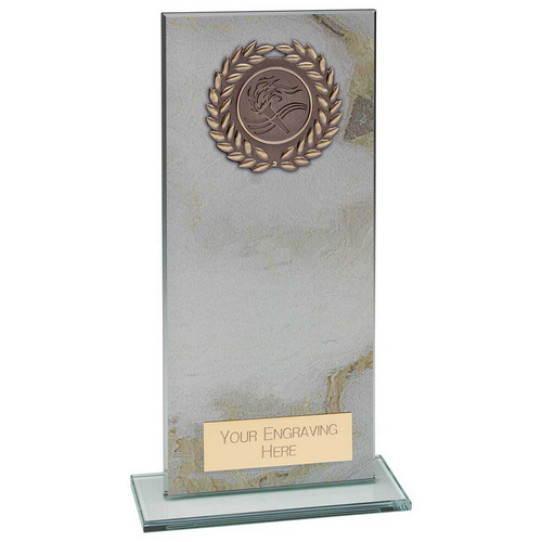 Quarry Marble Jade Glass Trophy | White | 200mm |