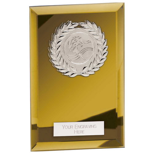 Mirage Mirror Glass Plaque | Gold | 150mm |