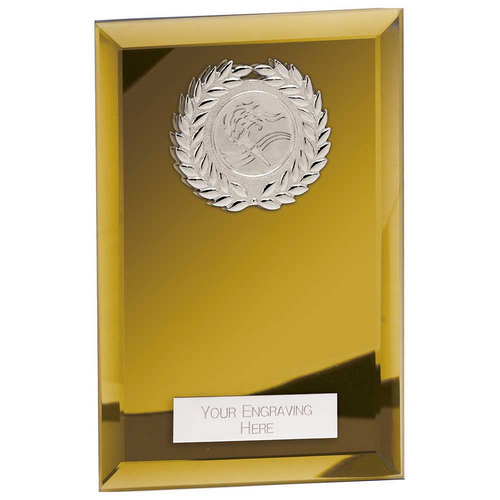 Mirage Mirror Glass Plaque | Gold | 200mm |