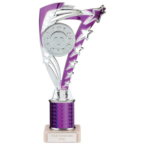 Frenzy Silver & Purple Tube Trophy | 240mm | G9