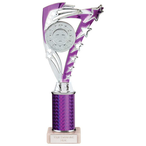 Frenzy Silver & Purple Tube Trophy | 265mm | G9