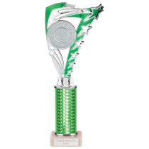 Frenzy Silver & Green Tube Trophy | 290mm | E1408D