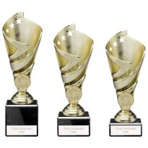 Hurricane Gold Plastic Cup Trophy | Heavy Marble Base | 170mm | E1408A