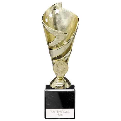 Hurricane Gold Plastic Cup Trophy | Heavy Marble Base | 195mm | E4294B