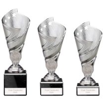 Hurricane Silver Plastic Cup Trophy | Heavy Marble Base | 170mm | E1408A