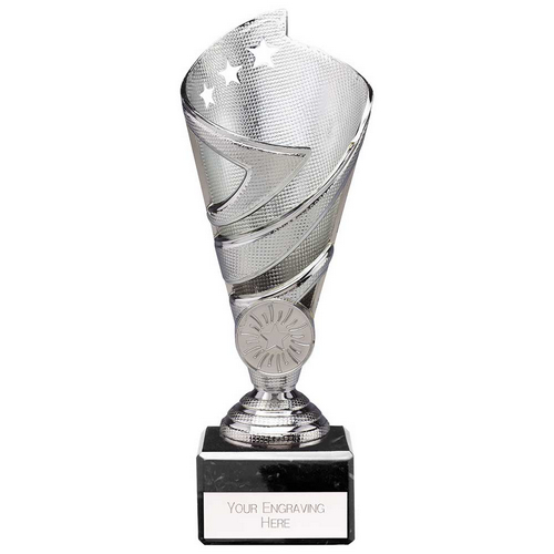 Hurricane Silver Plastic Cup Trophy | Heavy Marble Base | 185mm | S7