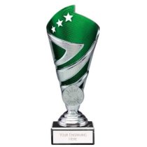 Hurricane Silver & Green Plastic Cup Trophy | Heavy Marble Base | 170mm | E1408A