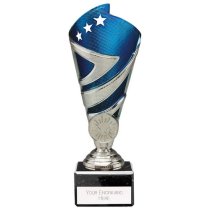 Hurricane Silver & Blue Plastic Cup Trophy | Heavy Marble Base | 185mm | S7