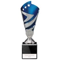 Hurricane Silver & Blue Plastic Cup Trophy | Heavy Marble Base | 195mm | E4294B