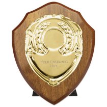 Reward Replica Shield | Walnut & Gold | 125mm |