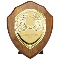 Reward Replica Shield | Walnut & Gold | 150mm |