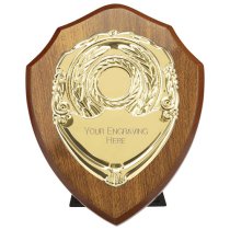 Reward Replica Shield | Walnut & Gold | 175mm |