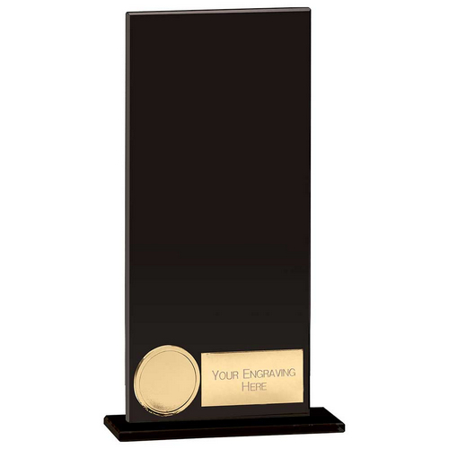 Hero Engraved Glass Trophy | Jet Black | 180mm | G25