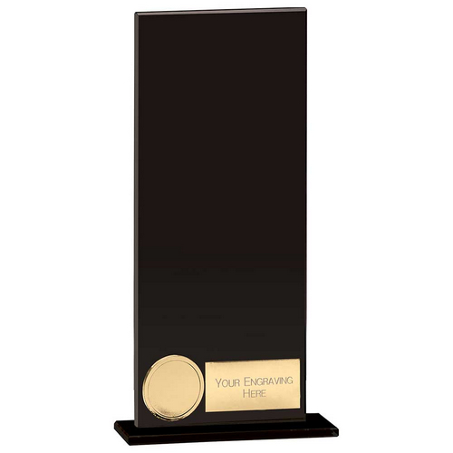 Hero Engraved Glass Trophy | Jet Black | 200mm | G25