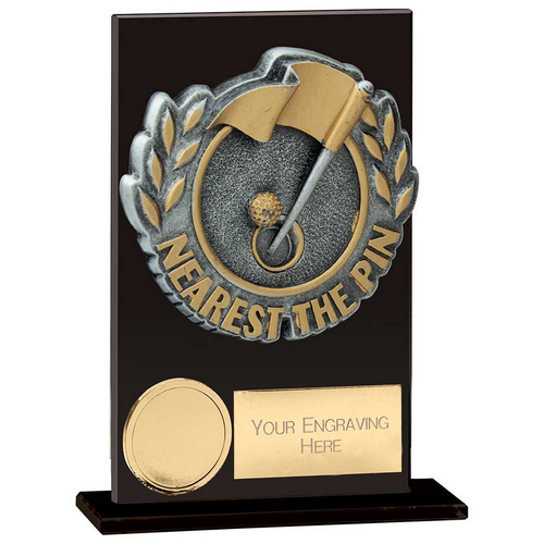 Euphoria Hero Nearest Pin Glass Trophy | Jet Black | 125mm |