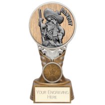 Ikon Goof Balls Bandit Golf Trophy | Antique Silver & Gold | 150mm | G24