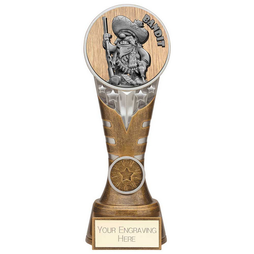 Ikon Goof Balls Bandit Golf Trophy | Antique Silver & Gold | 200mm | G24