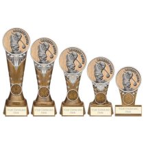 Ikon Goof Balls Longest Drive Golf Trophy | Antique Silver & Gold | 125mm | G9