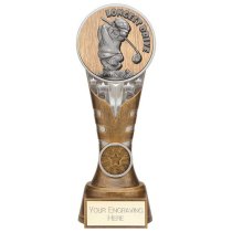 Ikon Goof Balls Longest Drive Golf Trophy | Antique Silver & Gold | 200mm | G24