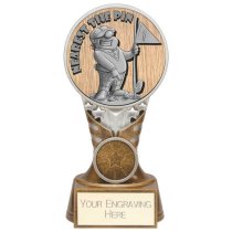 Ikon Goof Balls Nearest The Pin Golf Trophy | Antique Silver & Gold | 150mm | G24