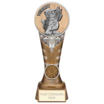 Ikon Goof Balls Turkey Golf Trophy | Antique Silver & Gold | 200mm | G24